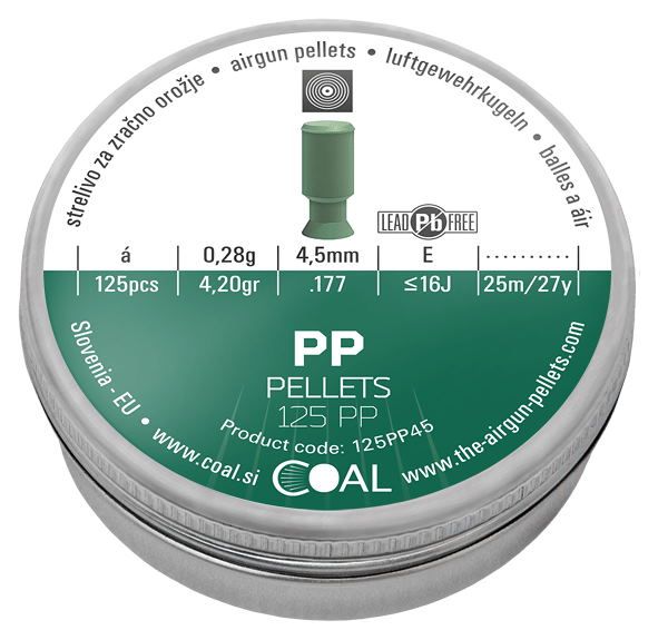 Coal 125 PP Pellets 4.5mm / .177